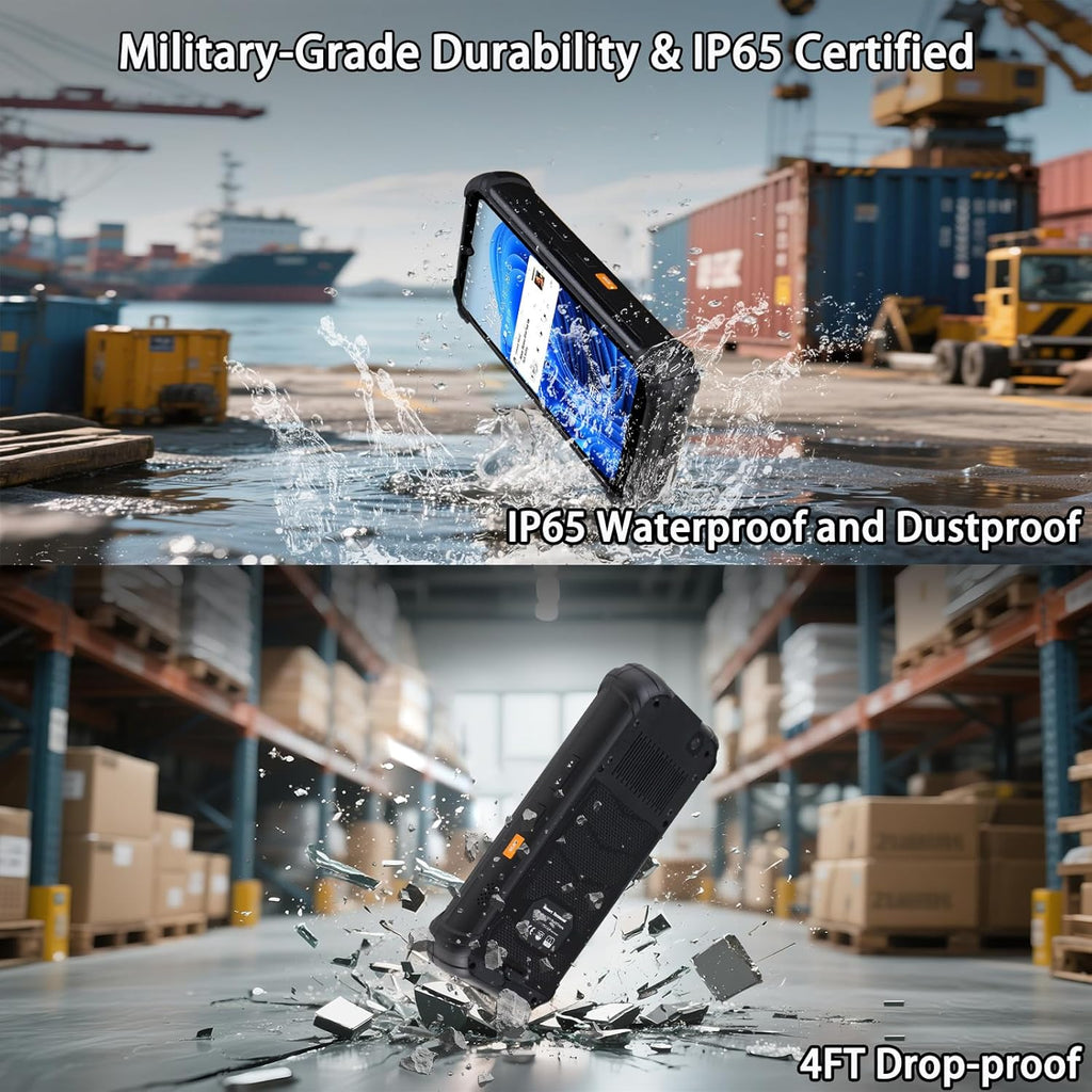 SH66 Win 11 Handheld Terminal, N150 CPU, 8GB+256GB, 6.5" Rugged Data Terminal PDA, 4G LTE/GPS/Wi-Fi 6/Bluetooth 5.2, 5000mAh Detachable Battery (SH66, 8GB+256GB)