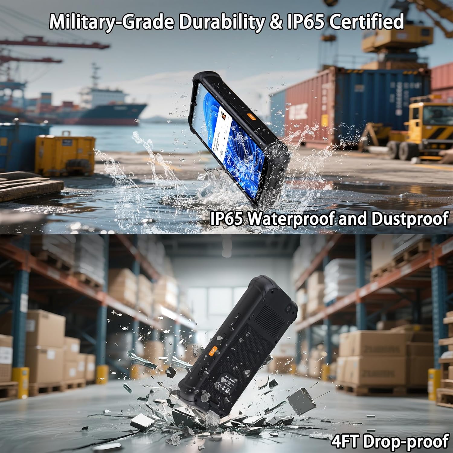 SH66 Win 11 Handheld Terminal, N150 CPU, 8GB+256GB, 6.5" Rugged Data Terminal PDA, 4G LTE/GPS/Wi-Fi 6/Bluetooth 5.2, 5000mAh Detachable Battery (SH66, 8GB+256GB)