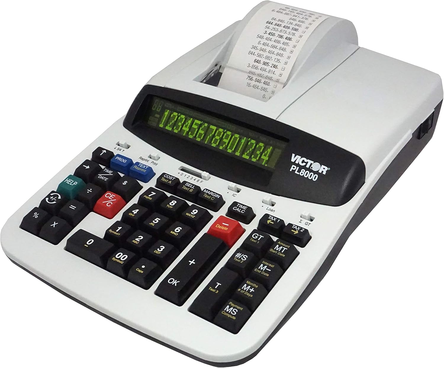 Victor Technology PL8000 Thermal Printing Calculator, Prompt Logic, Help Key, 8.0 Lines Per Second