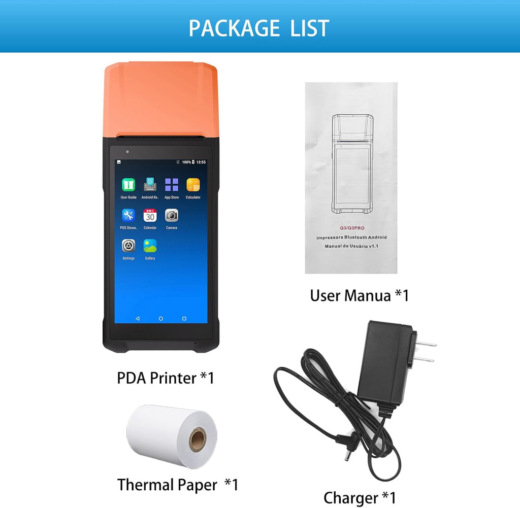 Bisofice Android 11.0 Barcode Scanner 2D 1D Handheld POS Terminal 5.5-inch Touchscreen PDA Scanner 2MP Camera for Warehouse Inventory Logistics Retail POS System
