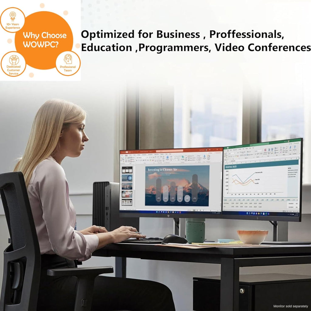HP ProDesk 400 G9 SFF Business Desktop Computer, Intel CPU, 32GB RAM, 1TB PCle SSD, Dual 4K Display Support, USB-C, HDMl, RJ-45, Wi-Fi, Wired Keyboard & Mouse, Windows 11 Pro