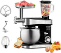 Multifunctional Stand Mixer, 6 in 1 Stand Mixer, 6.3Qt Tilt-head, Standing Mixer with Stainless Steel Bowl, Meat Grinder, Juice Blender, for professional Baking and Most Home Cooks, Black
