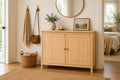 From the Tree Furniture 44" Wide Solid Pine Shaker Sideboard Buffet Cabinet — Natural Unfinished — 2 Doors Adjustable Shelf — No Drawer · Anti-Tip Included — Stain-Ready for Dining Room & Kitchen