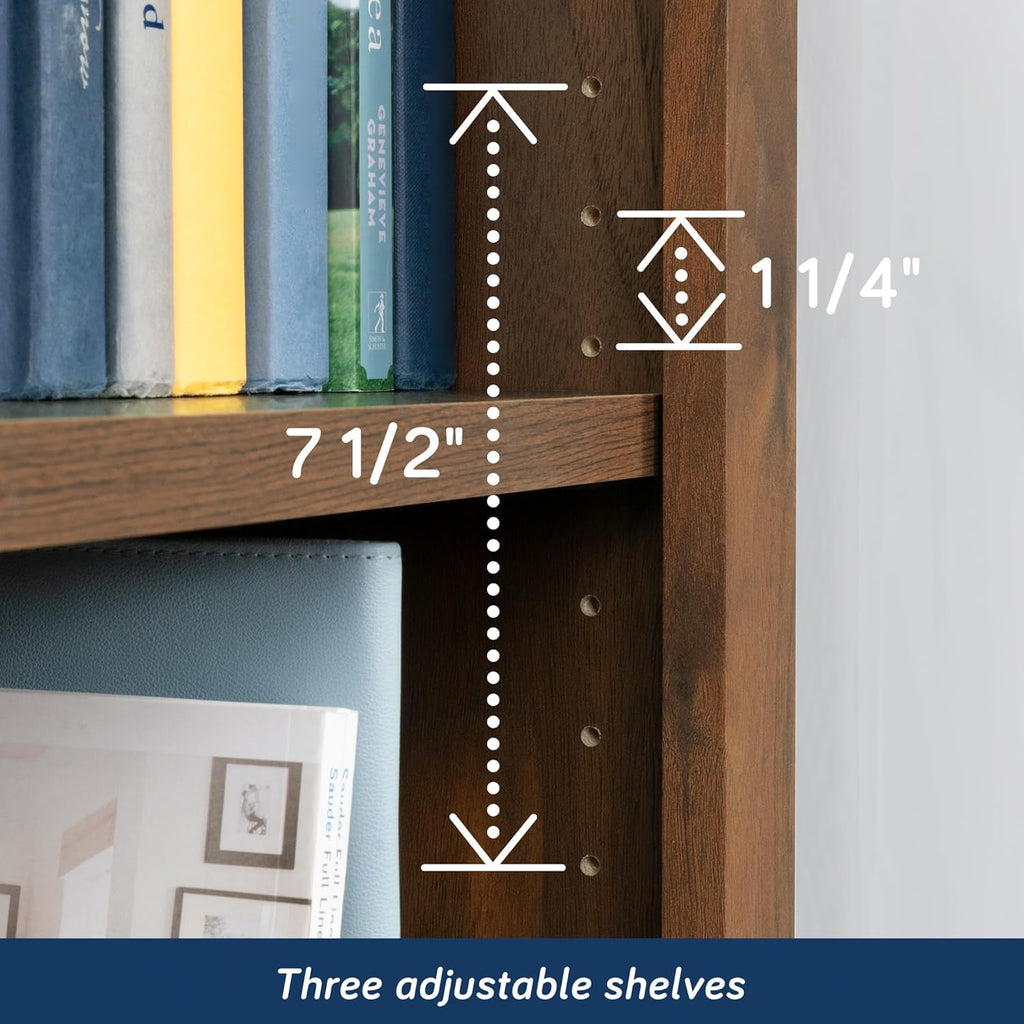 Sauder Select 5-Shelf Bookcase, in a Grand Walnut Finish