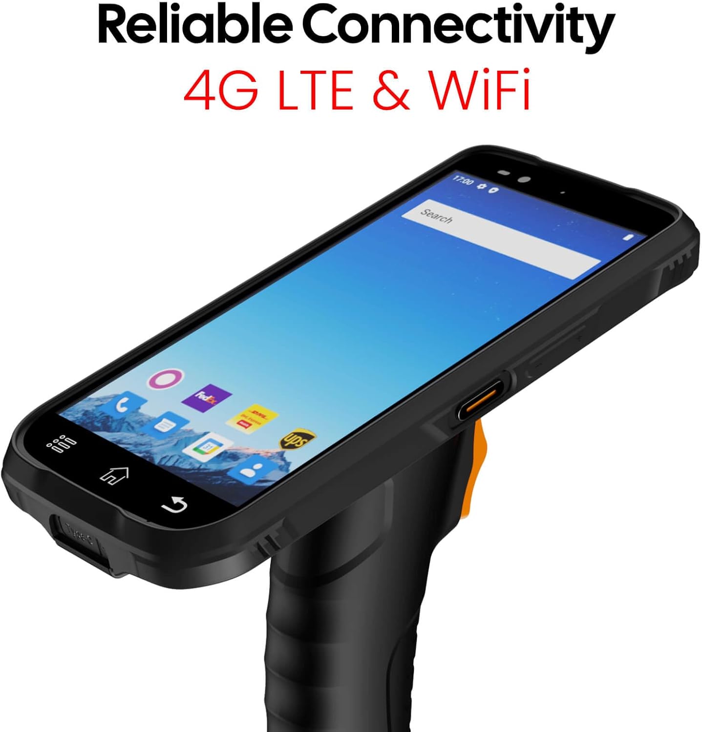 RAYOUNGTEK Rugged Android Barcode Scanner Handheld PDA Mobile Computer with Pistol Grip, 6.0" Display Octa-Core 2.0GHz 4GB+64GB Build-in Zebra SE4710 Engine, 4G LTE/WiFi Warehouse Inventory Scanner