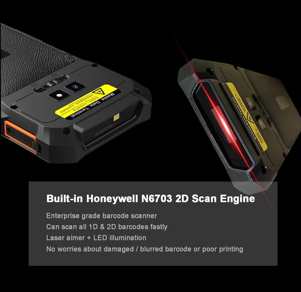 Android 13 Barcode Scanner Handheld Mobile Computer, 5.5-inch Touchscreen PDA Scanner with Integrated Honeywell 1D & 2D Bar Code Scan Engine, WiFi & 4G LTE, for Warehouse & Logistics