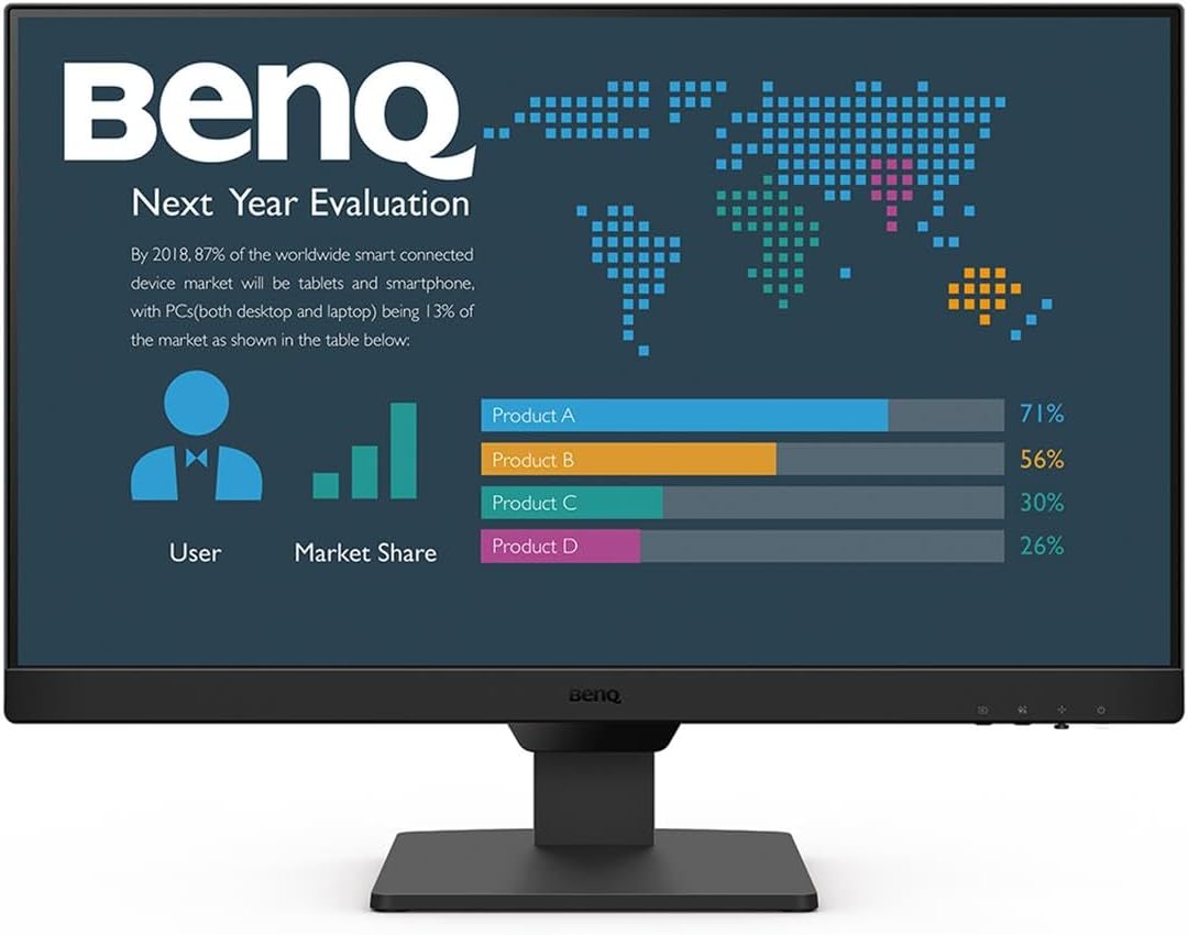 BenQ BL2490 23.8" FHD 1080p LED Monitor 100Hz 5ms 1300:1 250 cd/m² Tilt HDMI DisplayPort Anti-Glare