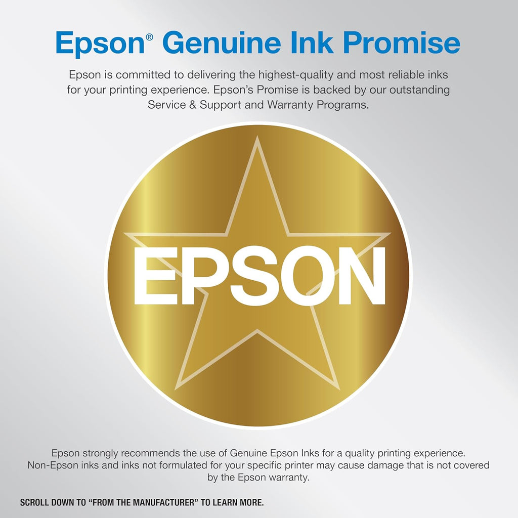Epson EcoTank ET-4850 Wireless All-in-One Cartridge-Free Supertank with Scanner Copier, Fax, ADF and Ethernet, The Perfect Office Printer - Black
