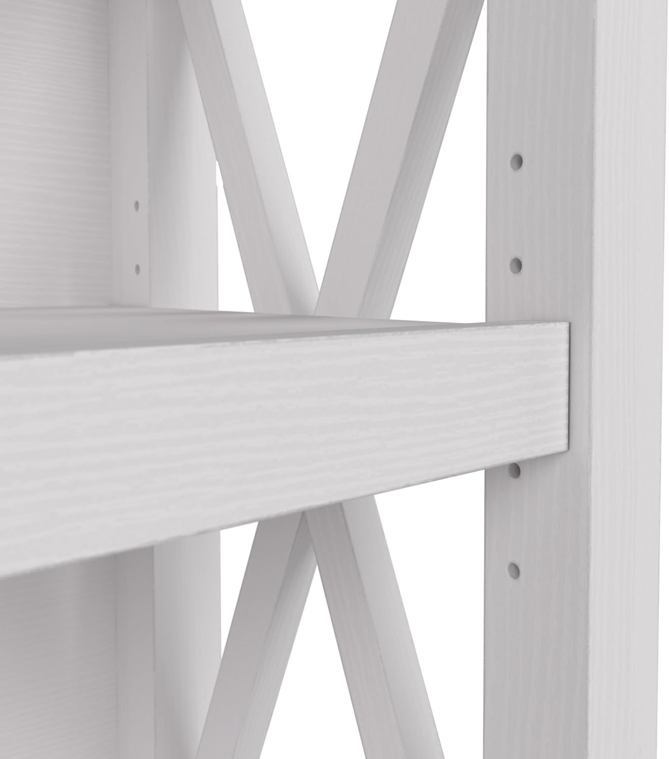 Bush Home Tall 5 Shelf Bookcase for Living Room or Home Office, Large Bookshelf, Modern Farmhouse Style, Key West Collection, Pure White Oak