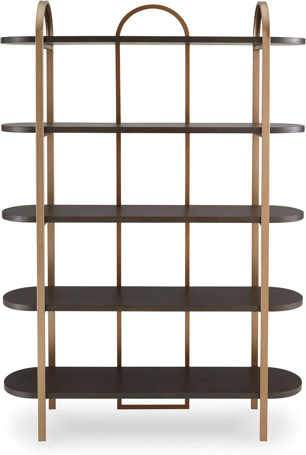 Signature Design by Ashley Brentmour 72" H Bookcase, Metallic & Dark Brown