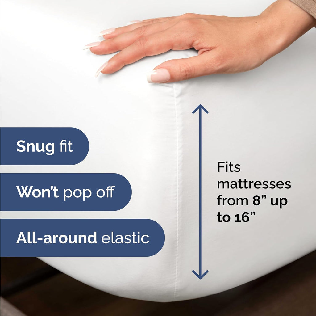 Bulk Case Pack of 16 Sheet Sets - (16) Complete Twin Size Sheet Sets with Deep Pockets - Wholesale Bulk Bedding for Hotels, Spas & Airbnbs - Breathable, Cooling, Soft & Wrinkle Free - (Twin, White)