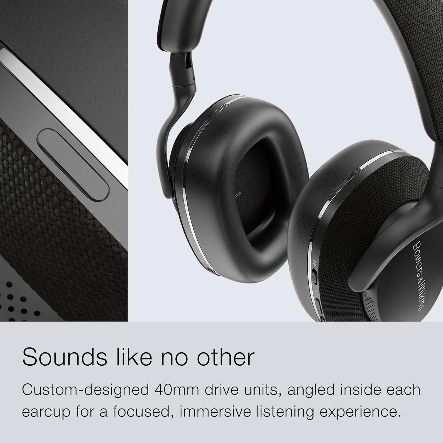 Bowers & Wilkins Px7 S2 Over-Ear Headphones - Advanced Noise Cancellation, Technical Fabrics, 30-Hour Battery Life, 15-Min Quick Charging, Black (Renewed)