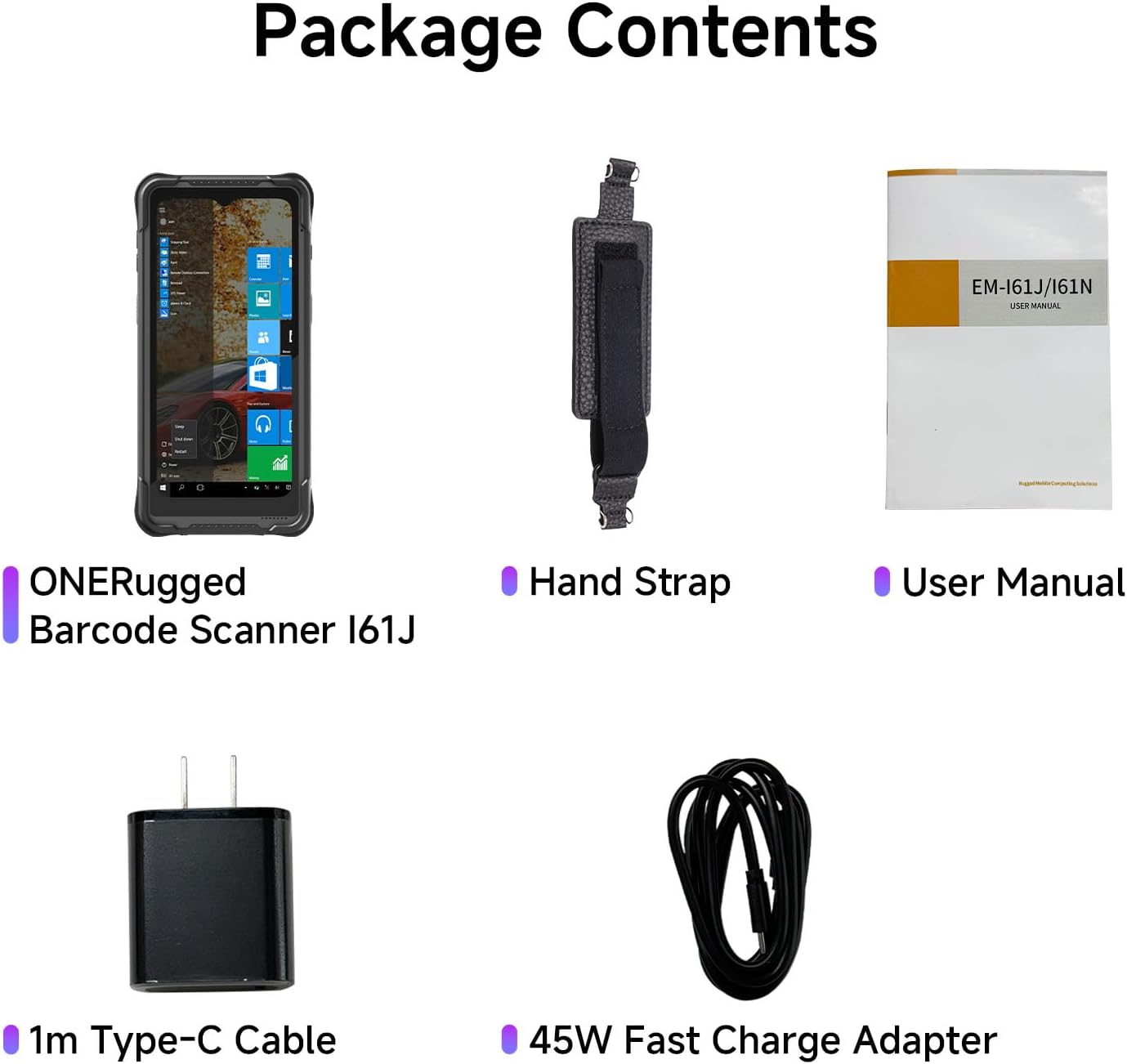 Rugged Tablet I61J, 6.5 inch Windows 11 Pro Enterprise Handheld PDA with N4680 Barcode Scanner, 1D/2D QR Inventory Scanner Data Terminal, 8GB+128GB Industrial Work PC for WMS, Retail