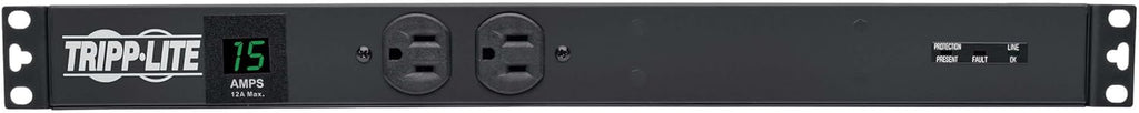 Tripp Lite Metered PDU, 15A, Isobar Surge Suppression, 3840J, 14 Outlets (5-15R), 120V, 5-15P, 15 ft. Cord, 1U Rack-Mount Power (PDUMH15-ISO)