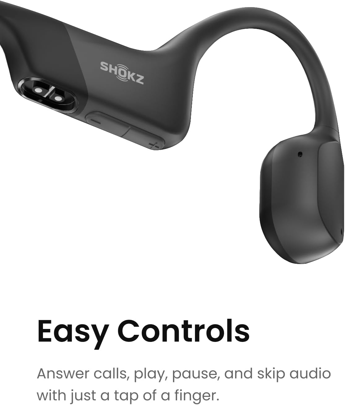 SHOKZ OpenRun Bone Conduction Open-Ear Bluetooth Sport Headphones, Running Workout Bundle with Waterproof Carrying Case & Sweat Headband, IP67 Sweat Resistant, 8H Playtime, Mic, Black