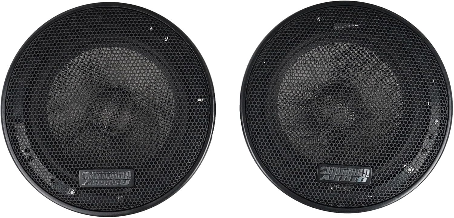 Sundown Audio SA-6.5CS v.3 6.5 in 125-Watt Car Audio Component Speakers, Silk Dome Tweeters, Carbon Fiber Cones, Adjustable Crossovers, for Vehicle Sound Systems, 4-Piece
