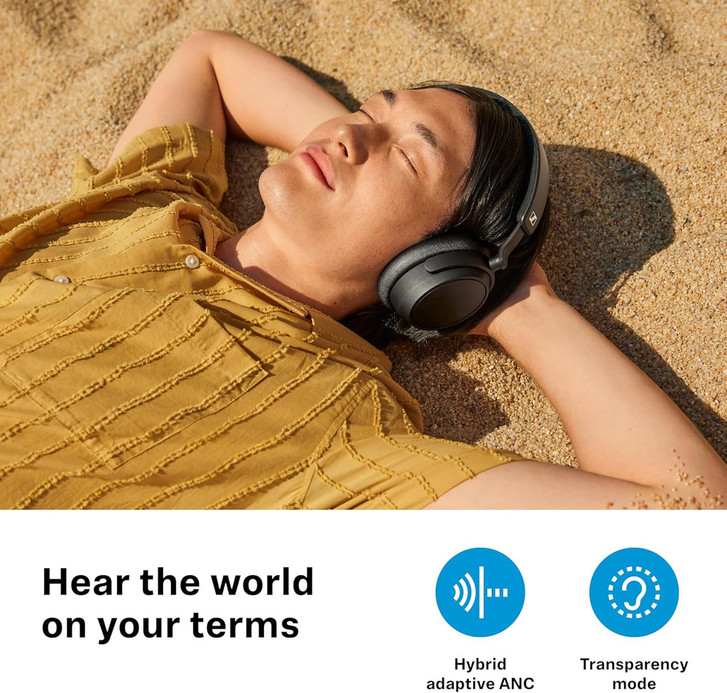 Sennheiser ACCENTUM Plus Wireless Bluetooth Headphones Noise Cancelling - Quick-Charge Feature, 50-Hr Battery Playtime, Adaptive Hybrid ANC, Bluetooth Over Ear Headphones for Traveling, School, Black