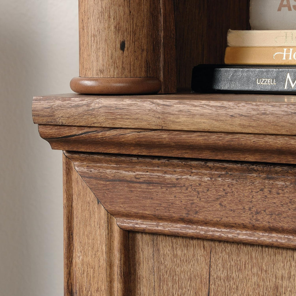 Sauder Palladia Bookcase with Doors, Multiroom Storage, Library Bookcase, Vintage Oak Finish