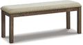 Signature Design by Ashley Moriville Casual Rustic Upholstered Dining Bench, Grey & Brown