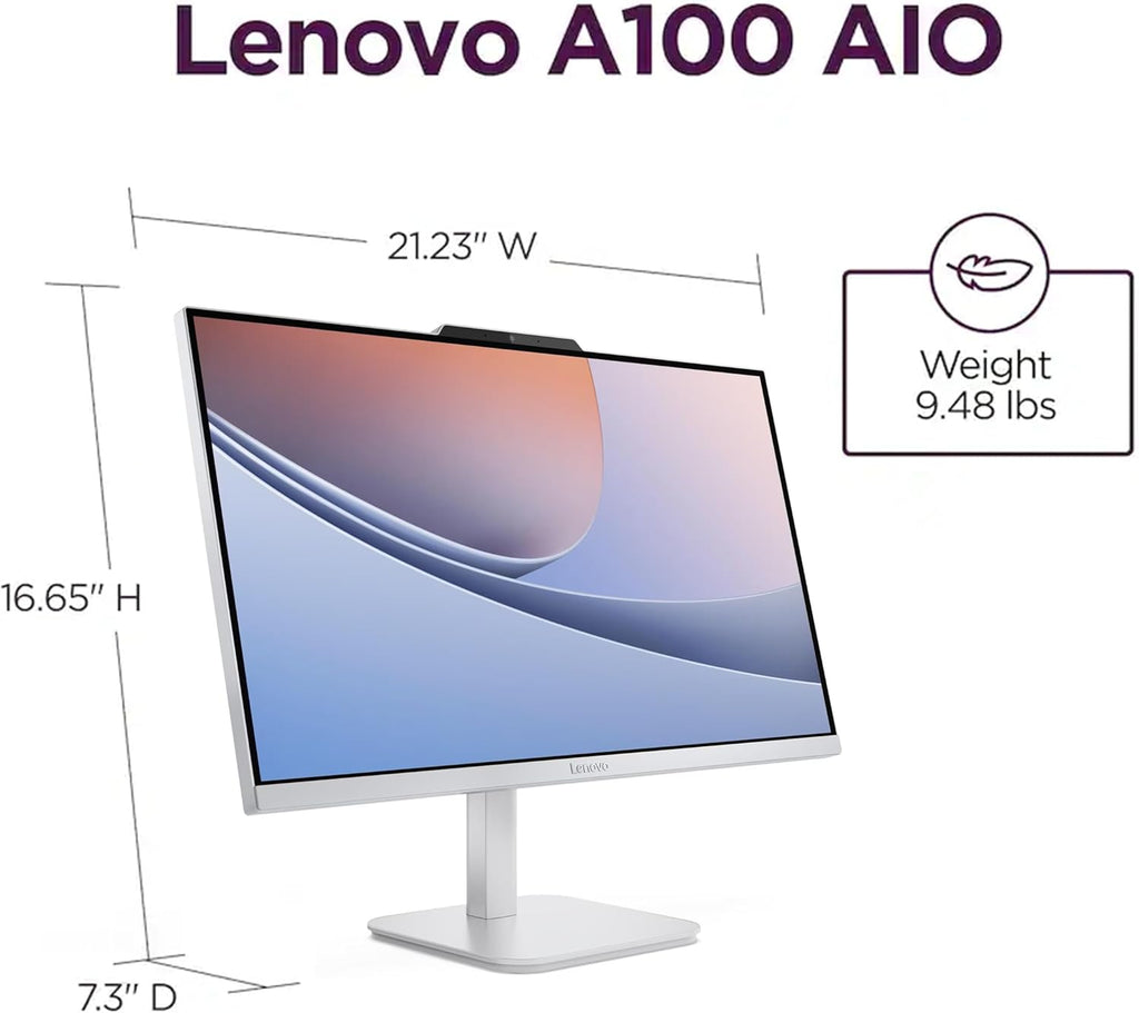 Lenovo 24" FHD All-in-One Desktop Computer for Home & Office, Intel Processor, 16GB RAM, 128GB PCIe SSD, Business AIO, Vent-Hear, HDMI, Bluetooth 5.2, Wireless Keyboard & Mouse, Win 11