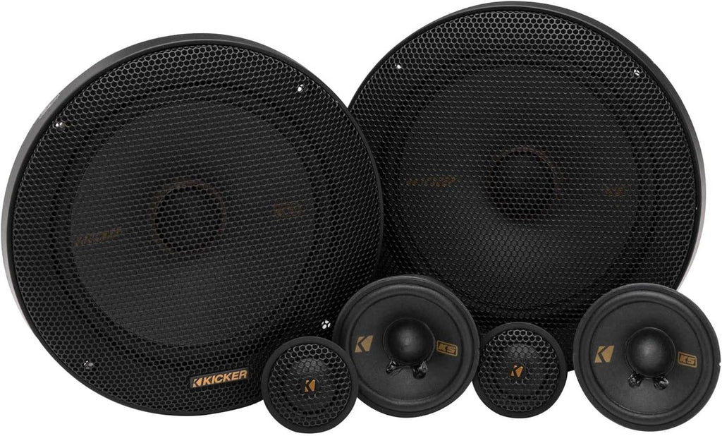 KICKER 51KSS365 KS-Series 6.5" Woofer, 2.75" Midrange and 1" Tweeter, 3-Way Component System, 4-Ohm, Pair