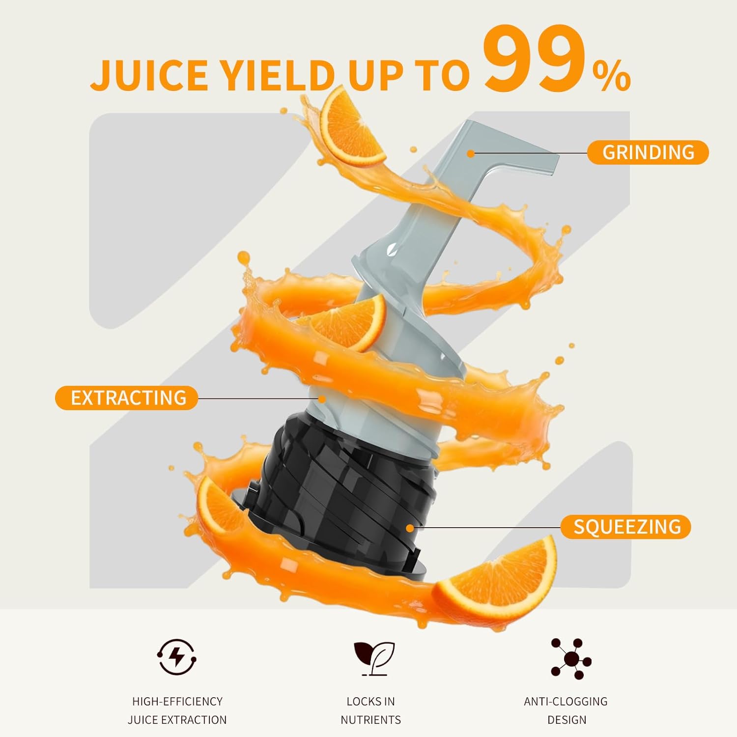 Juicer Machines, Cold Press Juicer with 6" Extra-Large Feed Chute, 400W Motor, High Juice Yield, Easy to Clean, Dishwasher Safe Parts, 3-in-1 for Juice, Nut Milk & Sorbet, Whole Fruits & Vegetables