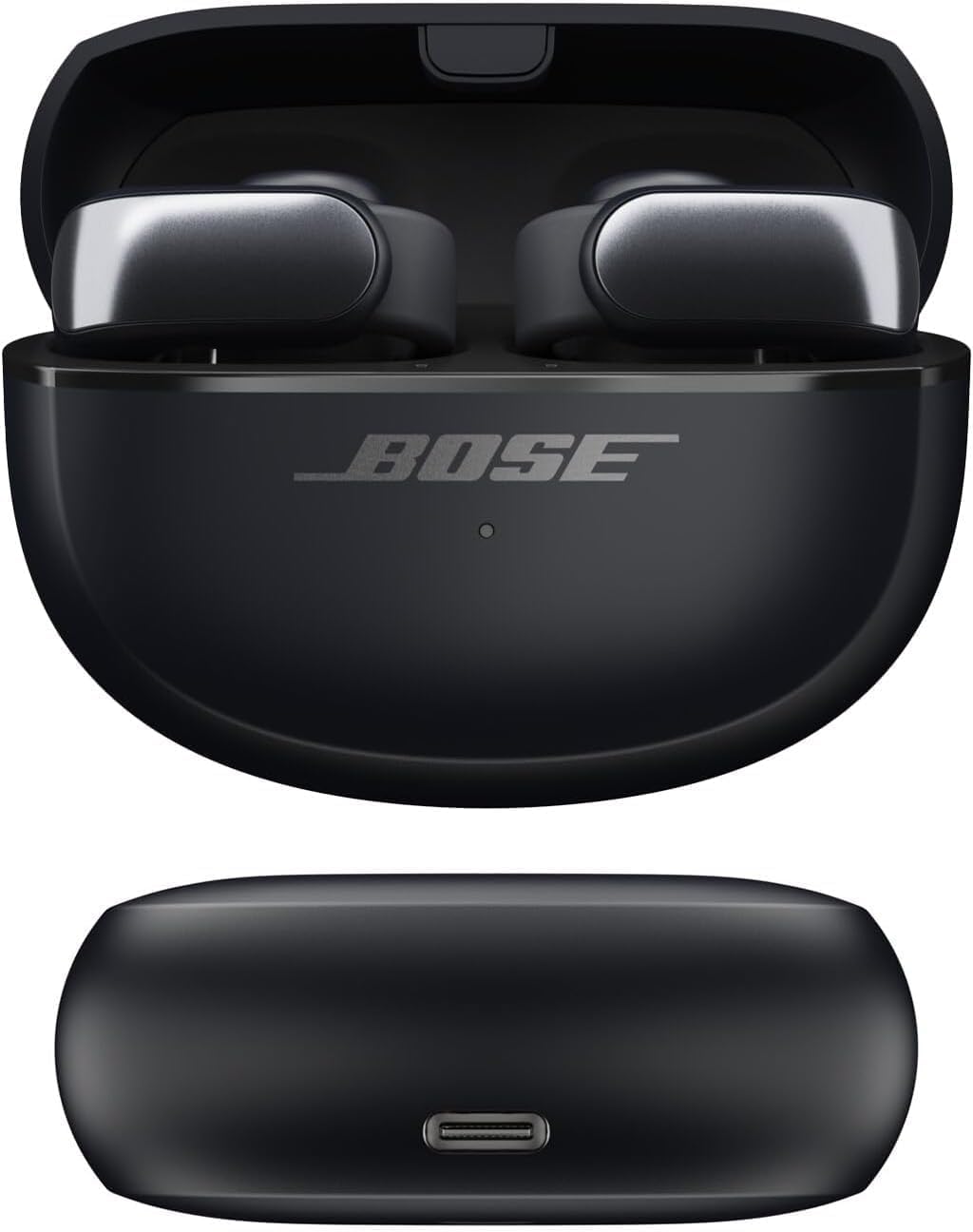 Bose Ultra Open Earbuds with Immersive Audio, Open Ear Wireless Clip on Earbuds for Comfort, OpenAudio for Awareness, Up to 48 Hours of Battery Life, Black (Renewed)