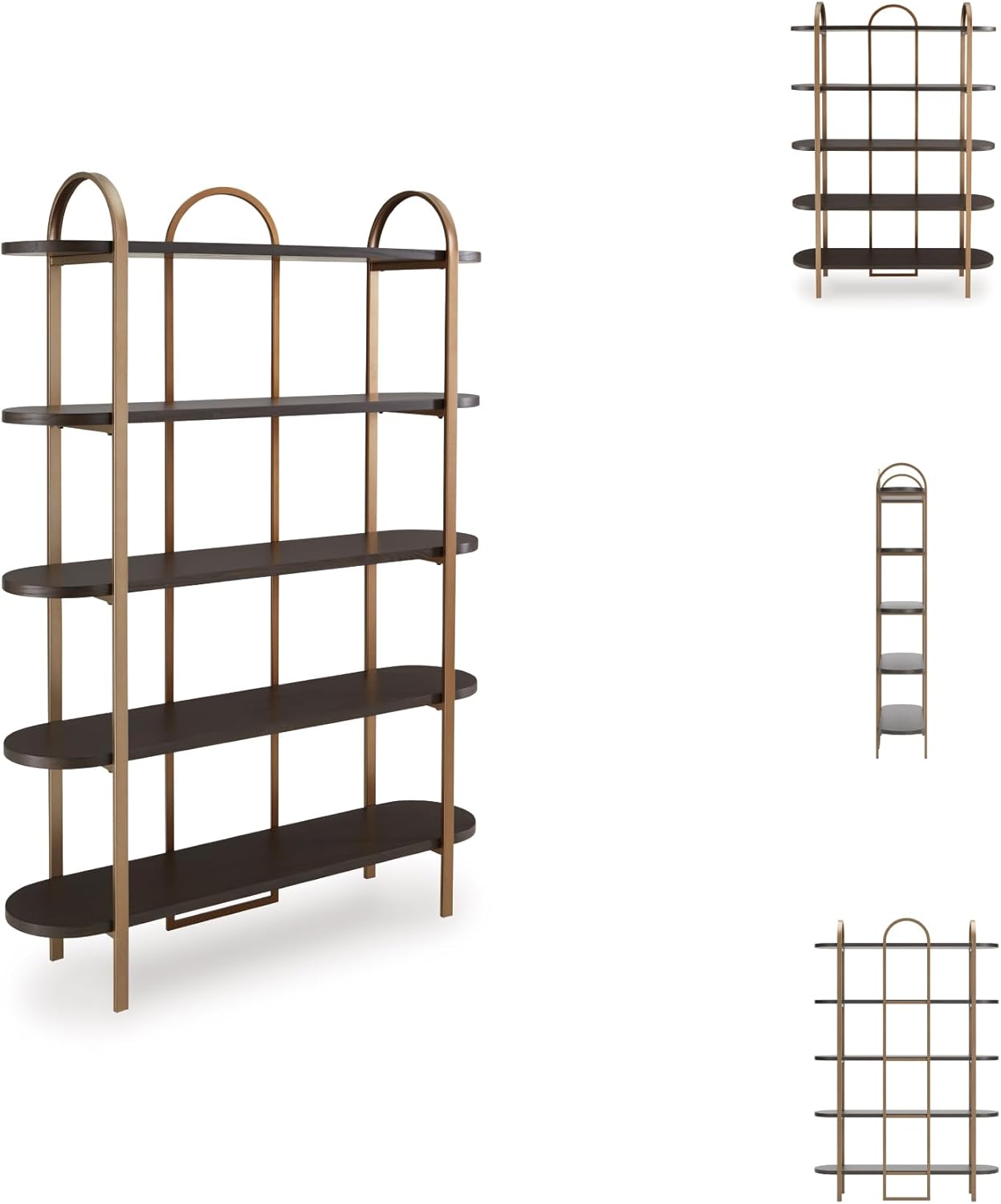 Signature Design by Ashley Brentmour 72" H Bookcase, Metallic & Dark Brown