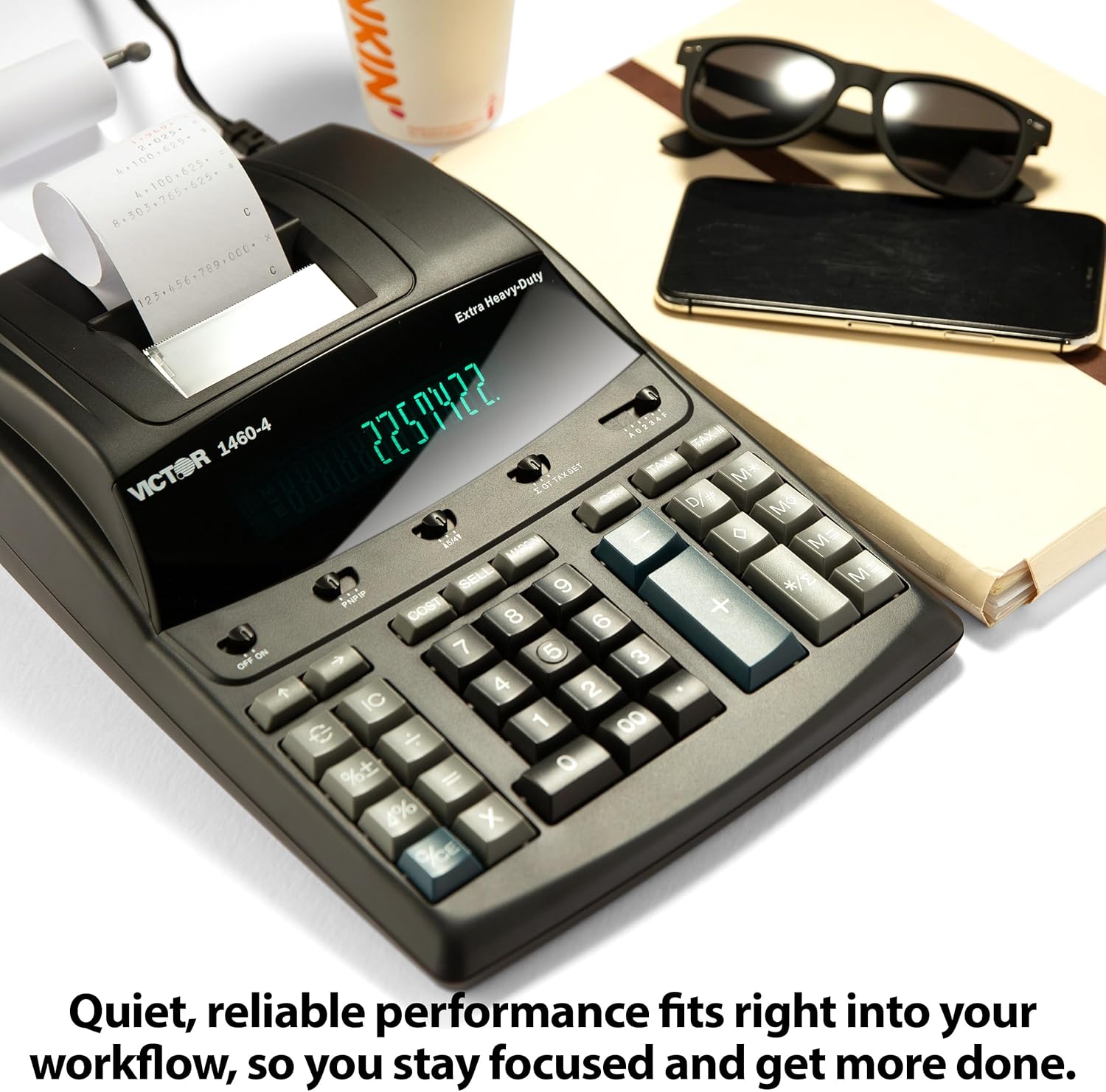 Victor 1460-4 12 Digit Extra Heavy Duty Commercial Printing Calculator