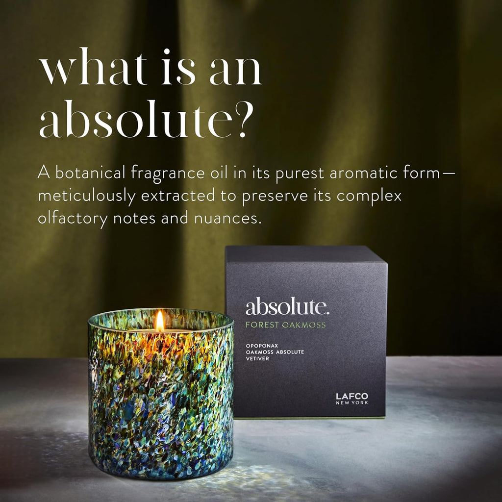 LAFCO New York Signature Candle, Forest Oakmoss - 15.5 oz - 90-Hour Burn Time - Reusable, Hand Blown Glass Vessel - Made in The USA