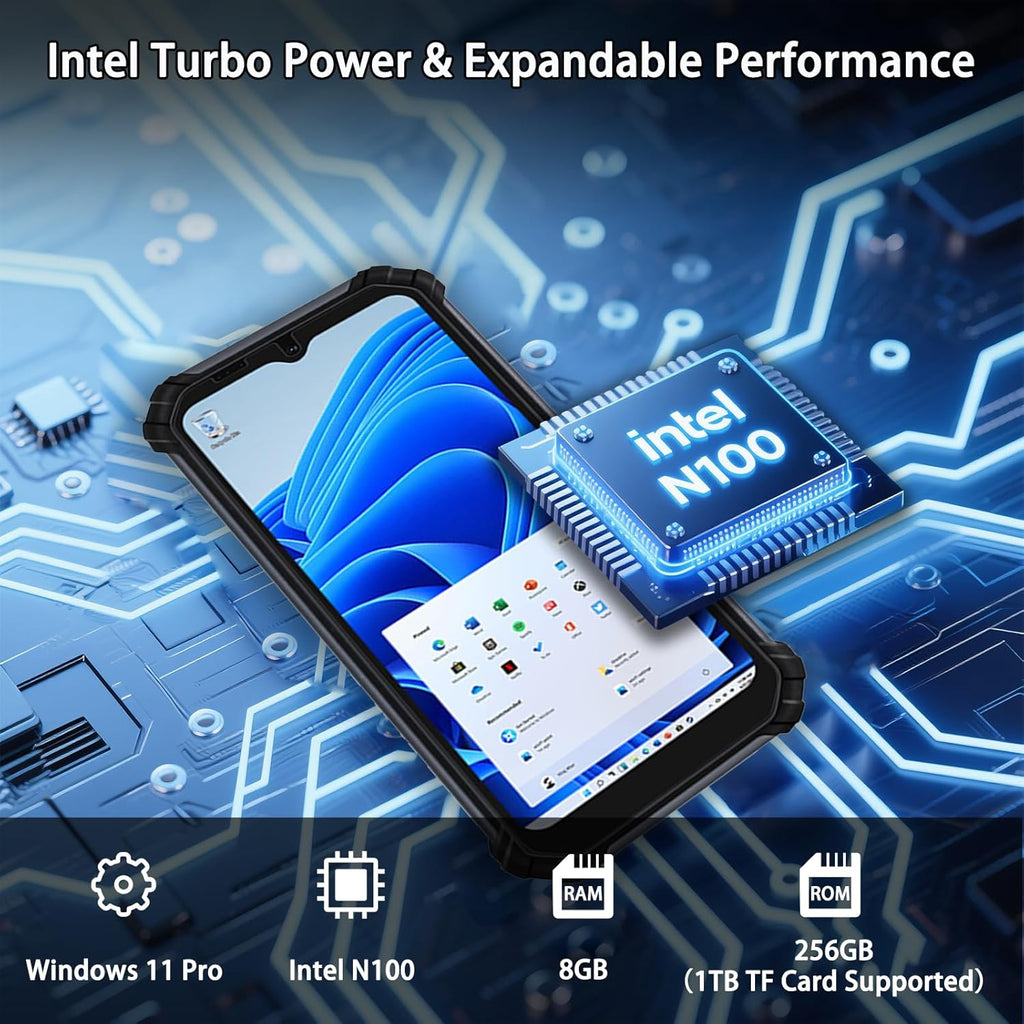 SH66 Win 11 Handheld Terminal, N150 CPU, 8GB+256GB, 6.5" Rugged Data Terminal PDA, 4G LTE/GPS/Wi-Fi 6/Bluetooth 5.2, 5000mAh Detachable Battery (SH66, 8GB+256GB)