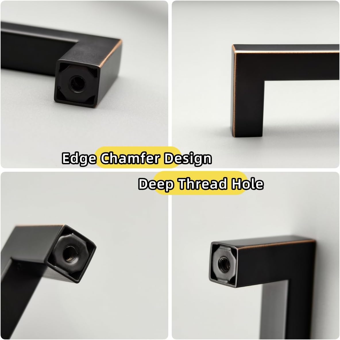 30 Pack 8 Inch Oil Rubbed Bronze Cabinet Pulls Square Cabinet Handles Drawer Pulls Stainless Steel Cabinet Hardware Kitchen Handles for Cabinets Cupboard Handles