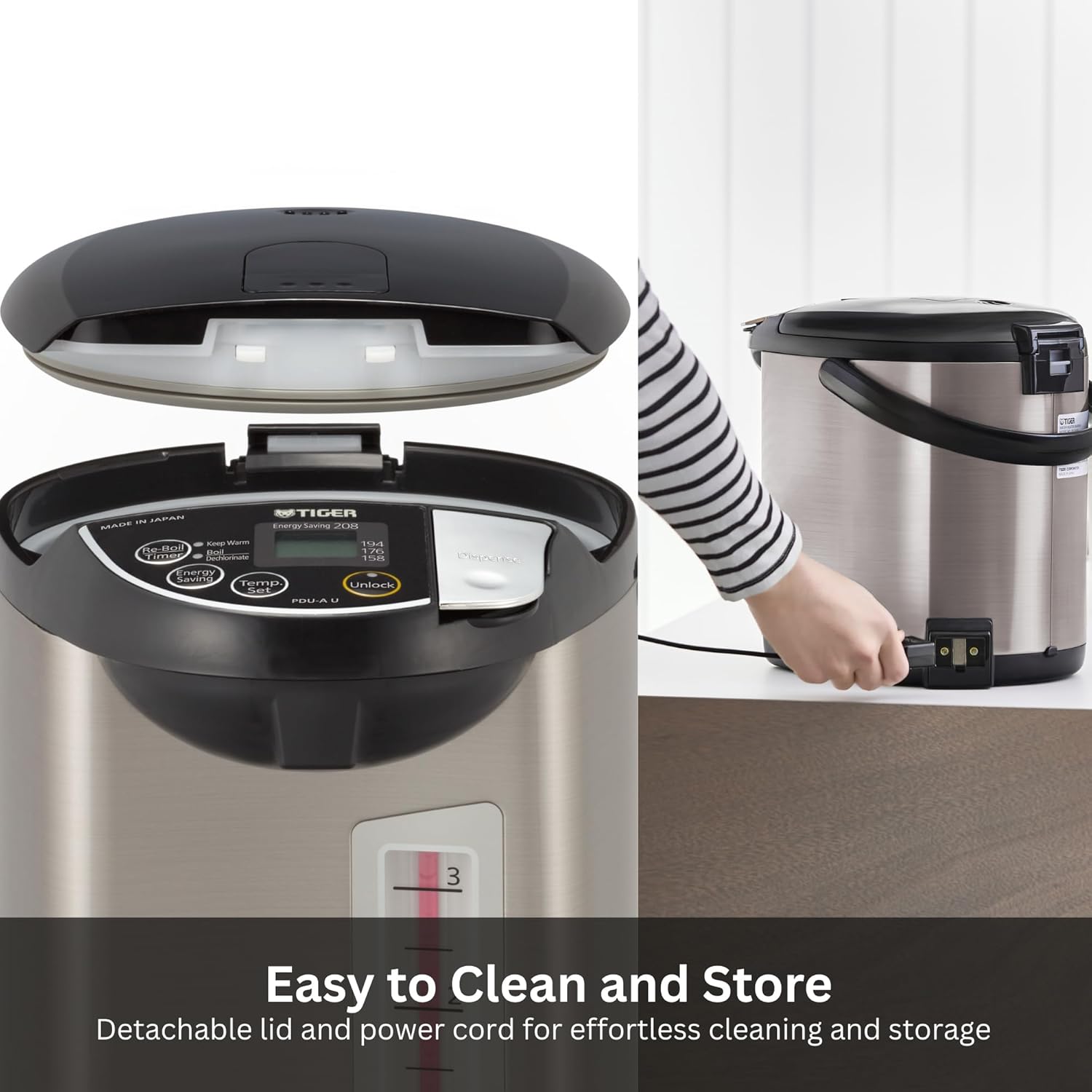 Tiger PDU-A40U Electric Water Boiler and Warmer (135 oz, Black)