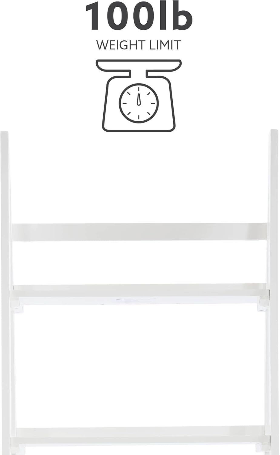Melissa White Mid Century Five Shelf Ladder Bookcase by Linon