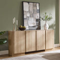 66" Large Sideboard Buffet Cabinet with Storage, 30" Tall Modern Kitchen Storage Cabinet, Adjustbale Shelf, Coffee Bar, Long Accent Table for Dining Room, Living Room, Entryway, Natural Oak