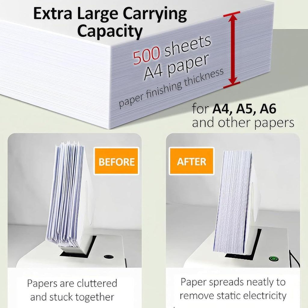 20W Paper Binder, 2800r/min Automatic Check Printer, Removes Paper Dust and Static Electricity Paper Binder Paper Finisher for A4/A5/A6 Paper