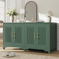 Jocoevol 55" Buffet Cabinet with Storage, Modern Fluted Door Design Sideboard Buffet Cabinet with Adjustable Shelf, Coffee Bar Station for Kitchen, Dining Room, Green