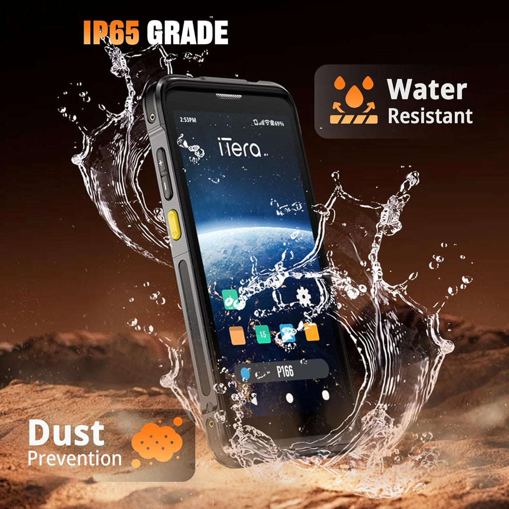 Android 13 Barcode Scanner PDA: SE4710 Scan Engine Qualcomm CPU 5.5" Touch Screen IP65 Waterproof 4300mAh Warehouse Logistics Inventory Handheld Computer P166