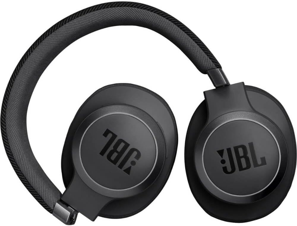 JBL Live 770NC - Wireless Over-Ear Headphones with True Adaptive Noise Cancelling with Smart Ambient, Up to 65 Hours of Battery Life, Comfort-fit Fabric Headband & Carrying Pouch (Black) (Renewed)