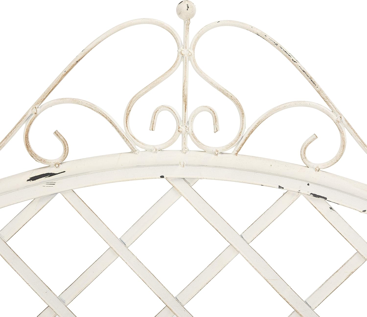 SAFAVIEH Outdoor - Abner Outdoor Iron Garden Bench - Antique White - Scrollwork Design - Ideal for Patio, Deck, Porch, Garden, 17" Seat Height (PAT5017A)