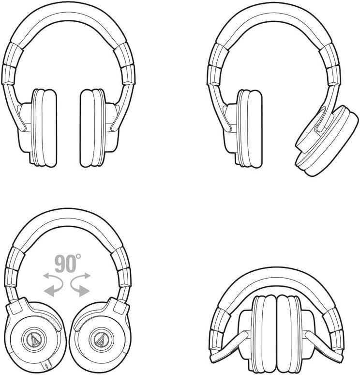 Audio-Technica ATH-M40x Professional Studio Monitor Headphone, Black, with Cutting Edge Engineering, 90 Degree Swiveling Earcups, Pro-Grade Earpads/Headband, Detachable Cables Included