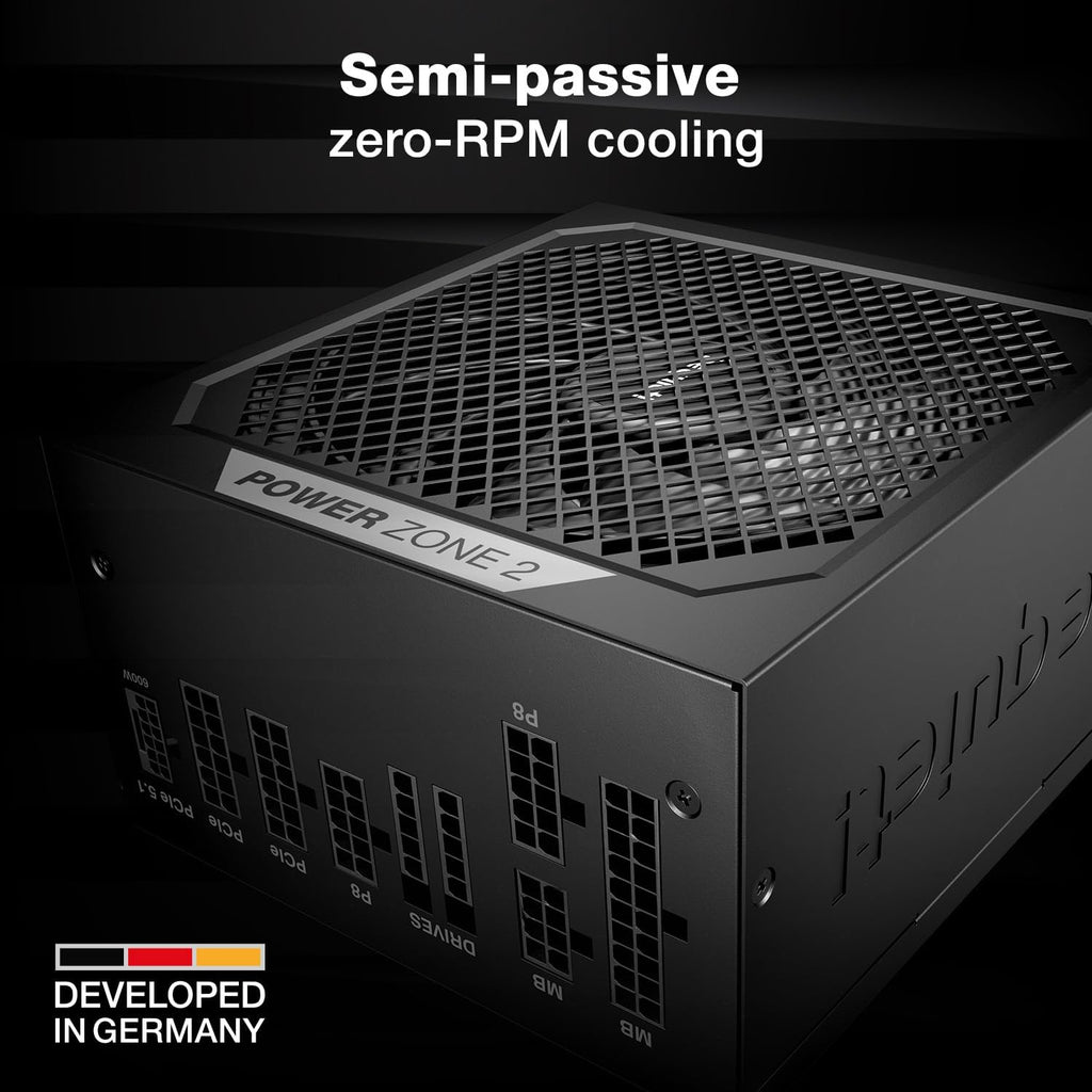 be quiet! Power Zone 2 1000W ATX 3.1 PSU | 80 Plus and Cybenetics Platinum Efficiency | Zero RPM Low-Noise Power Supply | PCIe 5.1 Ready | Black | BP008US