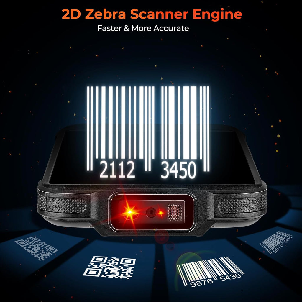 MUNBYN IPDA101P Upgraded Android 13 Barcode Scanner with Pistol Grip, Wi-Fi 6 Handheld Mobile Computer PDA 5.5" Screen, Equipped Data Terminal SE4710 Zebra Engine, GPS 1D/2D/QR Inventory Scanner