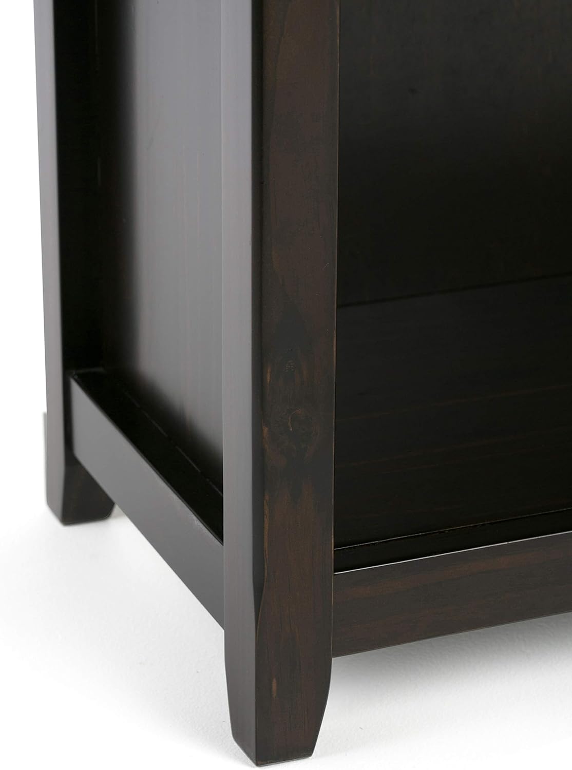 SIMPLIHOME Amherst Bookcase - 70 inch Tall 5-Shelf Solid Wood Bookshelf in Hickory Brown, Transitional Storage for Living Room, Study Room or Office with Adjustable Shelves and Tapered Legs