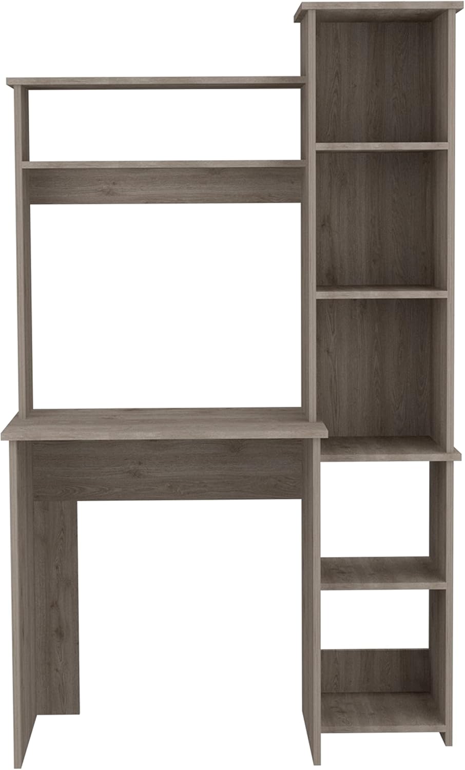 GOWE 2 Piece Office Set, Dozza Bookcase + Aramis Desk, Light Gray