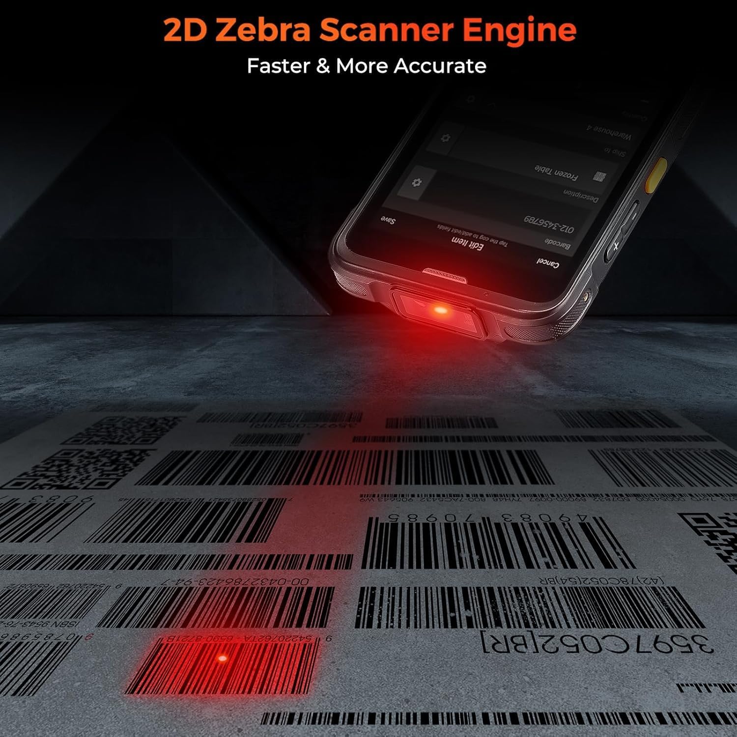 MUNBYN Upgraded Android 13 Bar Code Scanner with 5.5" Screen, Handheld Mobile Computer Wi-Fi 6, 4G LTE Wireless NFC Rugged PDA, Equip 1D/2D QR Zebra SE4710 Scanner Engine, WMS Inventory Scanner