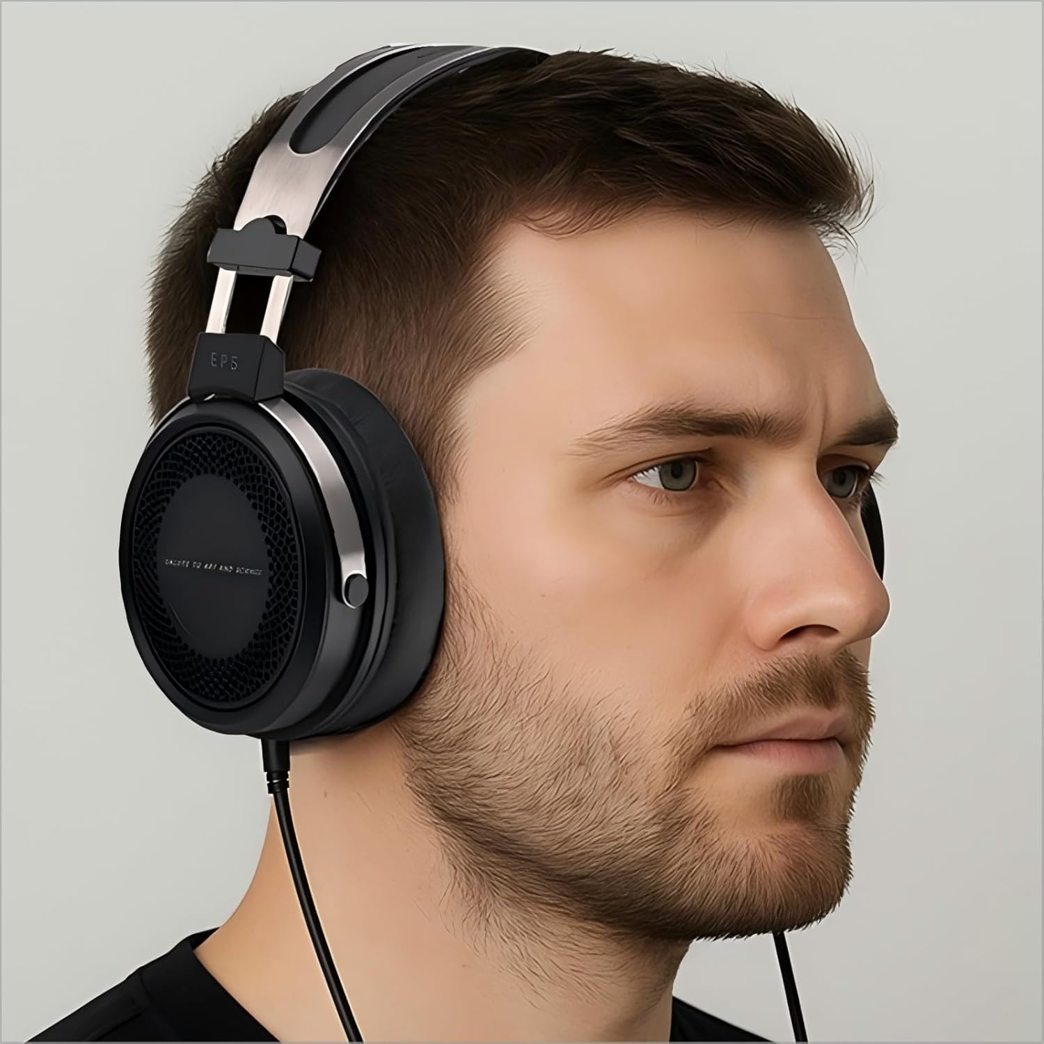 Linsoul SIMGOT EP5 Over-Ear Headphones, 50mm Ultra-Magnetic Drivers, Innovative Closed-Back HiFi Monitor, Dual 3.5mm TRS Detachable Cable, Lightweight Gaming Wired Headset for PC/Mobile