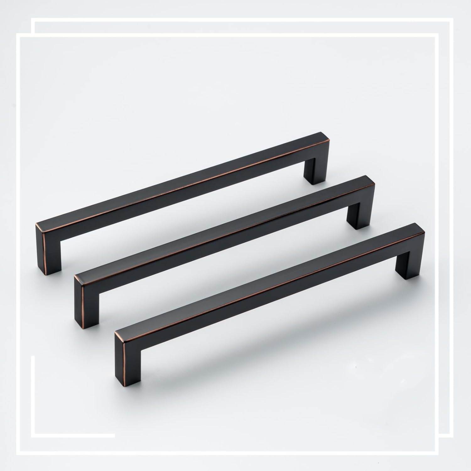 30 Pack 8 Inch Oil Rubbed Bronze Cabinet Pulls Square Cabinet Handles Drawer Pulls Stainless Steel Cabinet Hardware Kitchen Handles for Cabinets Cupboard Handles