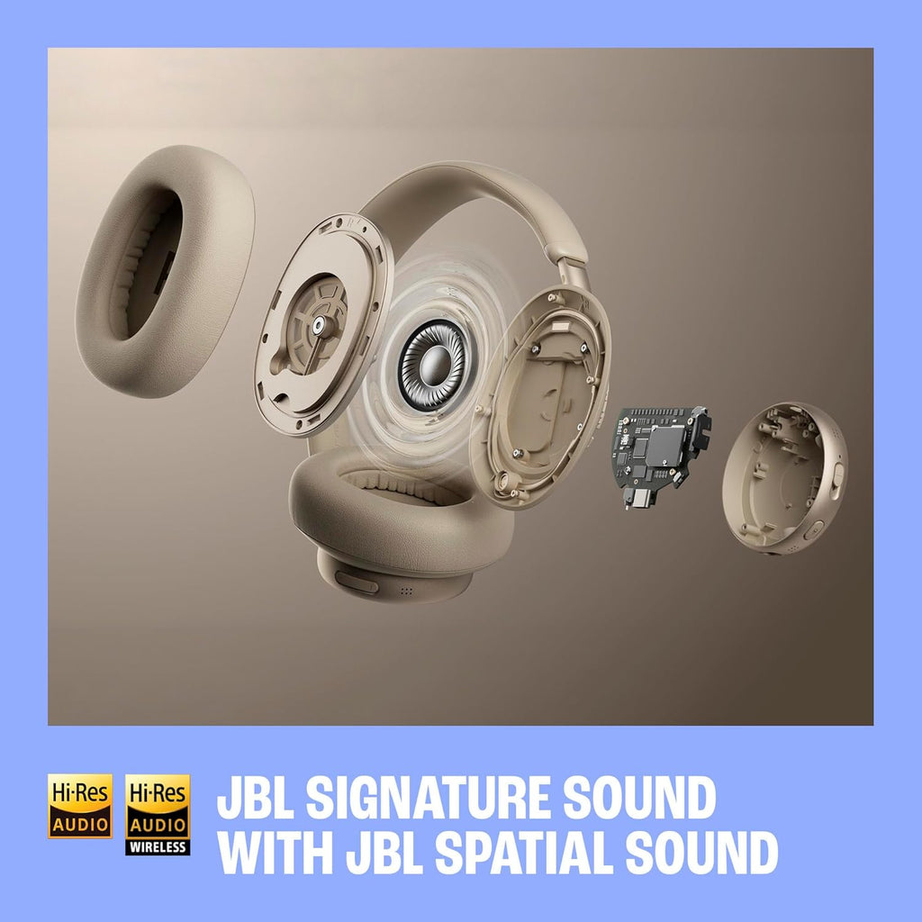 JBL Live 780NC - Wireless Over-Ear True Adaptive Noise Cancelling Headphones, JBL Signature Sound with Hi-Res Audio, 2-mic Perfect Calls 2.0 with AI-Trained Algorithm, & Personi-Fi 3.0 (Black)
