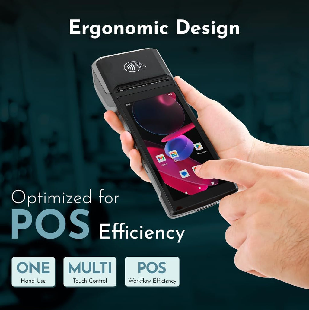 POS PDA H10 Receipt Printer Android 13 and 58mm High Speed Thermal Printer 5.5' Touch Screen. Handheld Mobil Point of Sale Tablet. Scan 1D/2D/QR barcodes. Support 4G. 3GB Ram+32GB ROM